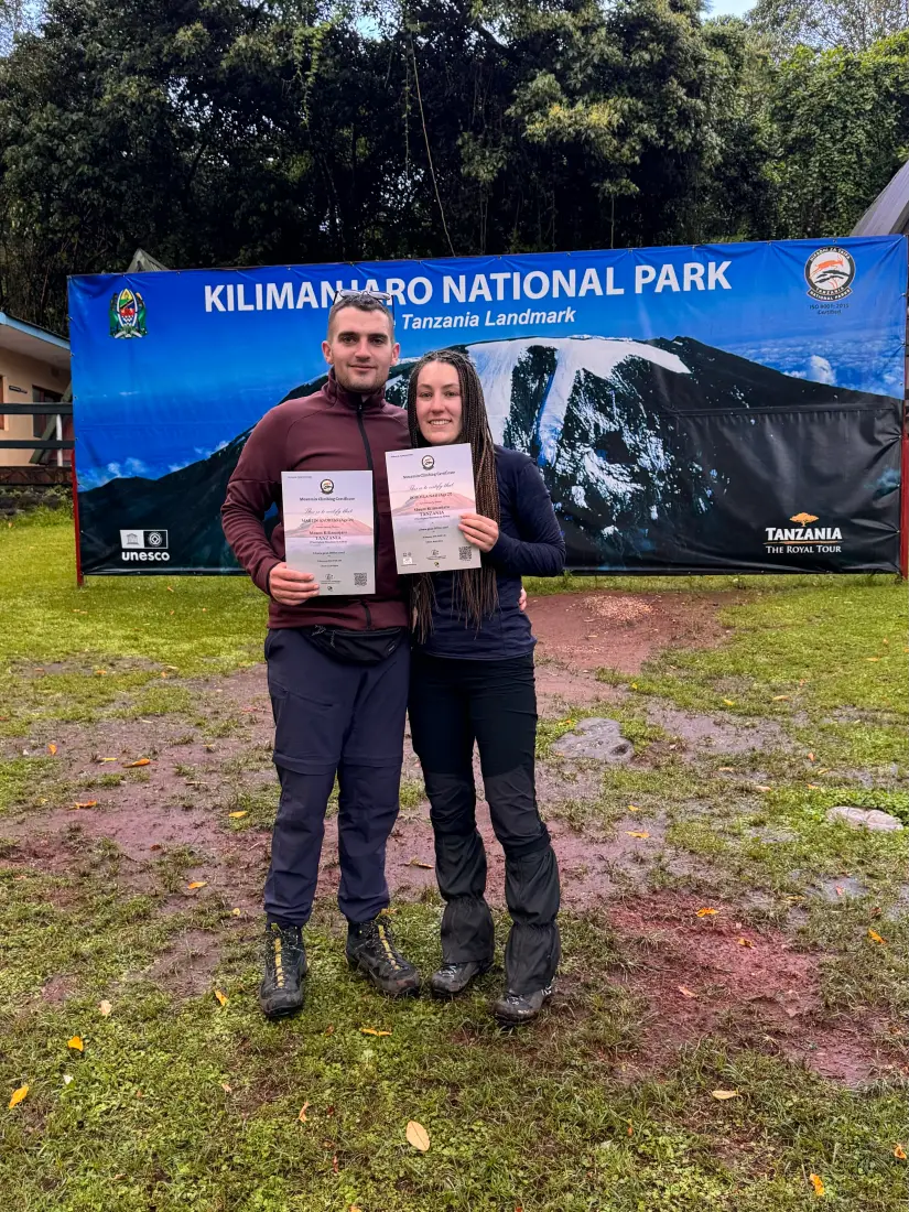 Kilimanjaro potvrda o usponu